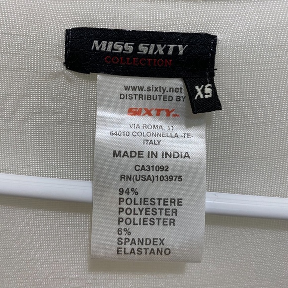 Miss Sixty Necklace Mini Tank Dress Pearl White XS - Picture 7 of 11